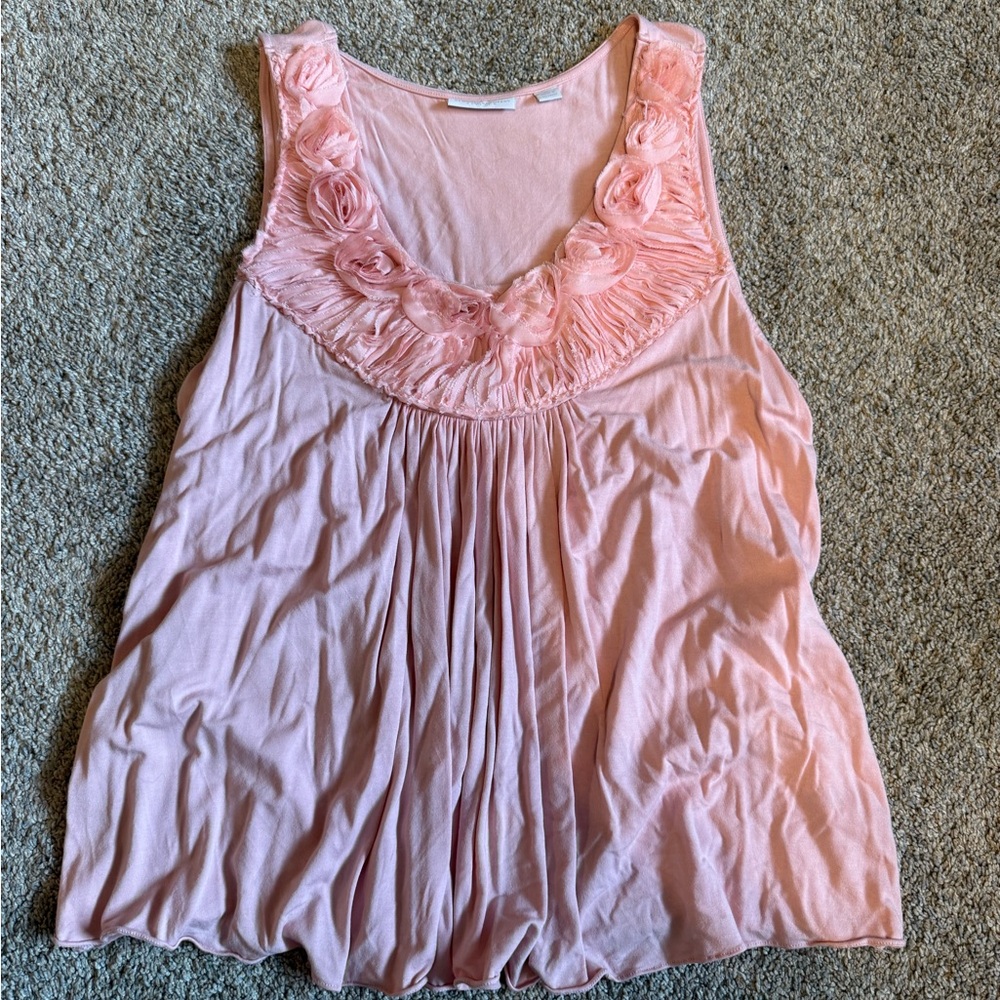 New York & Company Light Pink Sleeveless Blouse